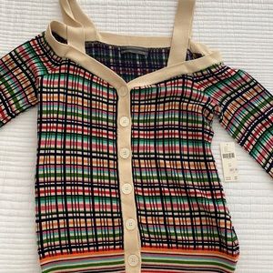 NWT Cold Shoulder Striped Cardigan